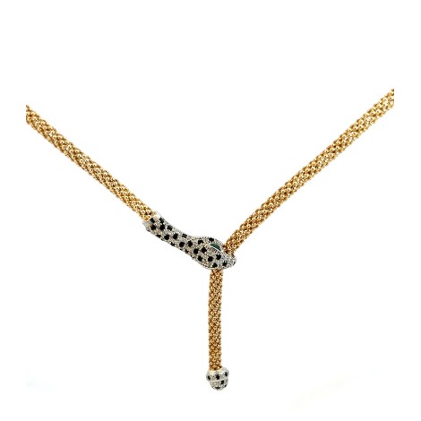 Collana Serpente Argento E Zirconi