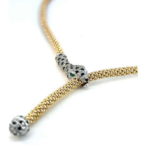 Collana Serpente Argento E Zirconi