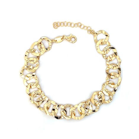 Bracciale Argento Dorato Maglia Lavorata