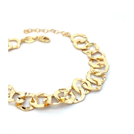 Bracciale Argento Dorato Maglia Lavorata