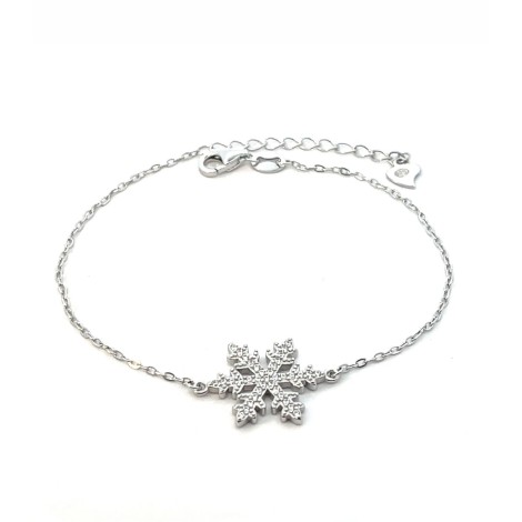 Bracciale Fiocco Di Neve Argento E Zirconi