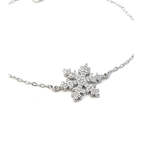 Bracciale Fiocco Di Neve Argento E Zirconi