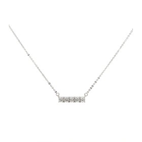 Collana Barretta Argento E Zirconi