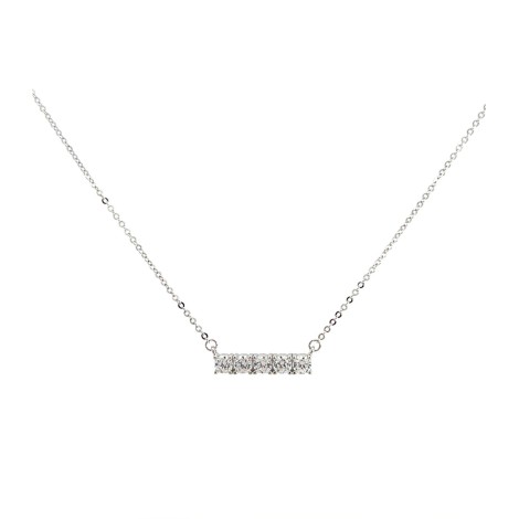 Collana Barretta Argento E Zirconi