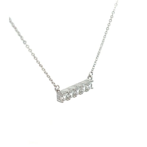 Collana Barretta Argento E Zirconi