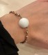 Bracciale Argento Rosé Sfera Bianca