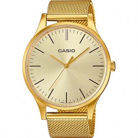 Casio Orologio Analogico Quarzo Uomo con Cinturino in Acciaio Inox Dorato LTP-E140G-9AEF