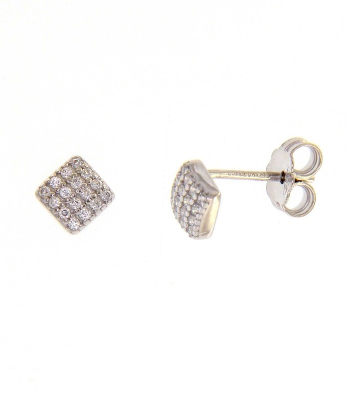BANEMI Orecchini Lobo Donna In Rame Con Cubic Zirconia Bianca - Forma Irregolare, Ipoallergenici, Oro
