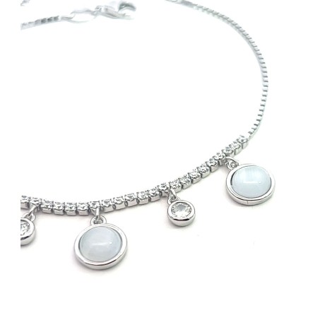 Bracciale Argento Pendenti Di Zirconi E Pietre