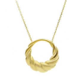 Collana Cerchio Effetto Bombato Oro Giallo 9kt