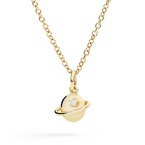 Ciondolo Dodo Pianeta Oro Giallo 9kt E Diamanti Bianchi
