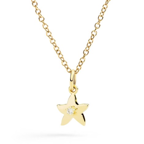 Ciondolo Dodo Stella Oro Giallo 9kt E Diamanti Bianchi