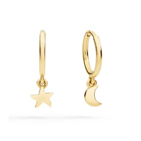 Orecchini Dodo Cerchio Stellina E Luna Oro Giallo 9kt