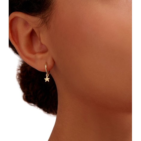 Orecchini Dodo Cerchio Stellina E Luna Oro Giallo 9kt