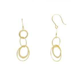 Orecchini Pendenti Cinque Anelli Oro Giallo 9kt