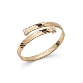 Bracciale Unoaerre Tubogas Bronzo Dorato E Zirconi