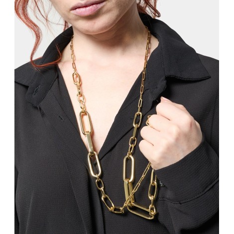Collana Unoaerre Catena Lunga Alternata Bronzo Dorato