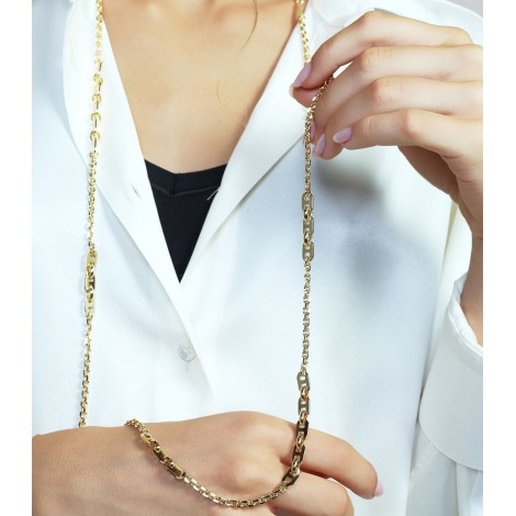 Collana Unoaerre Catena Lunga Bronzo Dorato