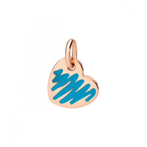 Charms Dodo Cuore Oro Rosa e Smalto Azzurro DMCUORG/9/LBLU