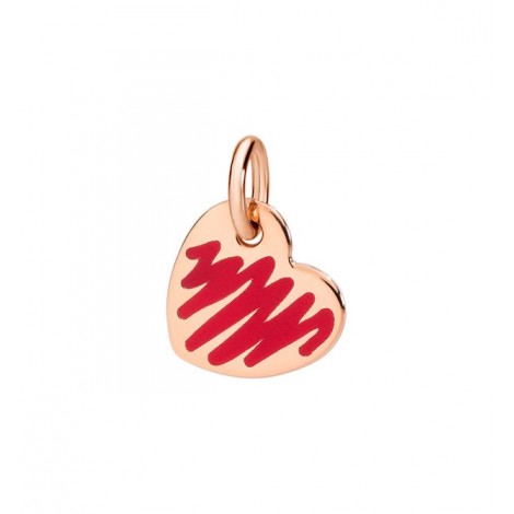 Charms Dodo Cuore Oro Rosa e Smalto Rosso DMCUORG/9/RED