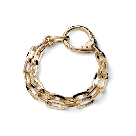 Bracciale Unoaerre Doppia Catena Bronzo Dorato