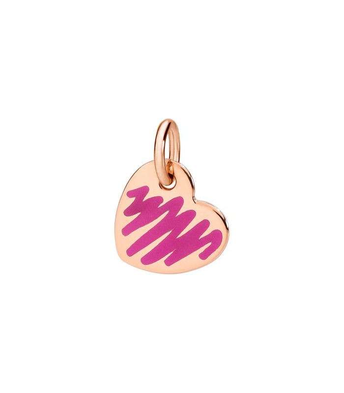Charms Dodo Cuore Oro Rosa e Smalto Fucsia DMCUORG/9/PINK Charms Dodo Cuore Oro Rosa e Smalto Fucsia DMCUORG/9/PINK