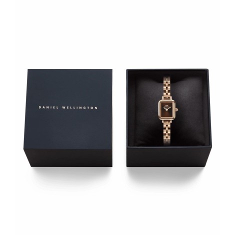Orologio Daniel Wellington Quadro Mini Arch 3-link Onyx Sunray Rose Gold DW00100849