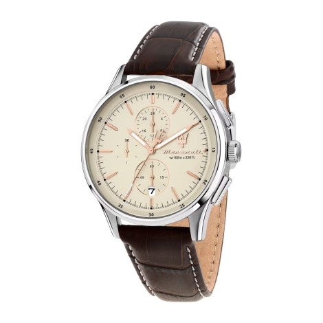 Orologio Maserati Cronografo Sorpasso Pelle Marrone R8871624010