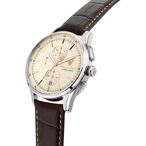 Orologio Maserati Cronografo Sorpasso Pelle Marrone R8871624010