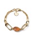 Bracciale Unoaerre Pietre Occhio Di Gatto Bronzo Dorato