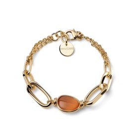 Bracciale Unoaerre Pietre Occhio Di Gatto Bronzo Dorato