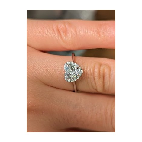 Anello Cuore Argento E Zirconi