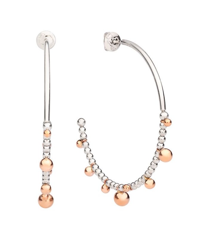 Orecchini Cerchi Grandi Bollicine in Argento e Oro Rosa DOBALL8/9/A Orecchini Cerchi Grandi Bollicine in Argento e Oro Rosa DOBALL8/9/A