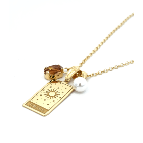 Collana The Sun Swarovski e Perla MiRaggi Amulets