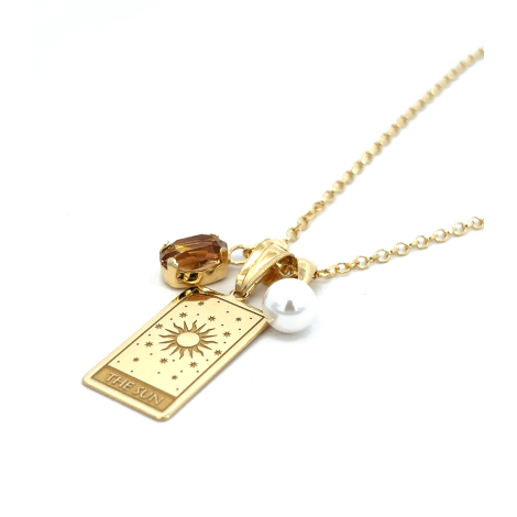 Collana The Sun Swarovski e Perla MiRaggi Amulets