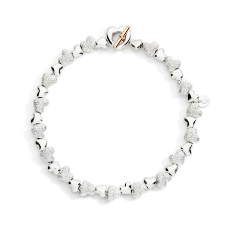 Bracciale Dodo Cuore Argento Effetto Diamantato