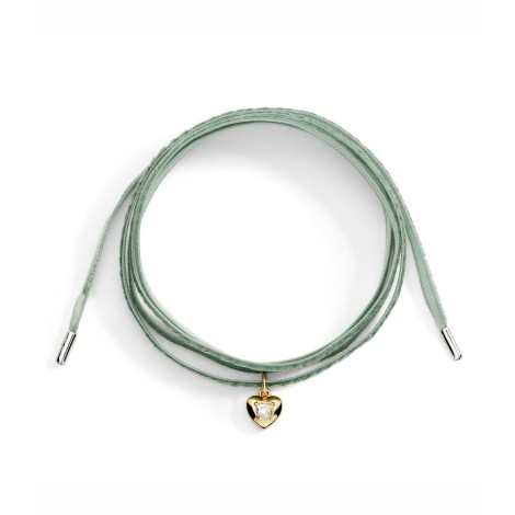 Ciondolo Dodo Cuore Oro Giallo e Zaffiro Bianco Sintetico