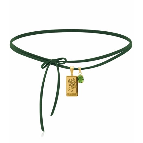 Collana Choker Fortune Cordino Alcantara Verde
