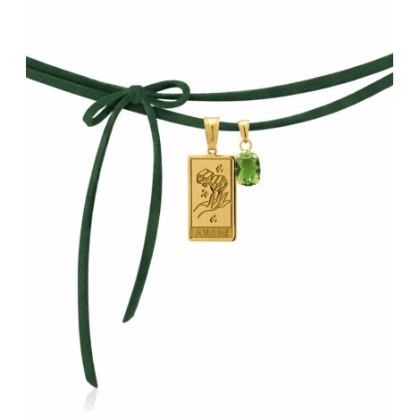 Collana Choker Fortune Cordino Alcantara Verde