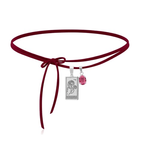 Collana Choker The Empress Cordino Alcantara Bordeaux