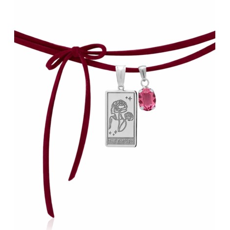 Collana Choker The Empress Cordino Alcantara Bordeaux