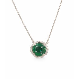 Collana Argento con Fiore Zirconi Verdi