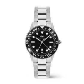 Orologio Daniel Wellington Iconic GMT Link Black Ceramic Bezel Silver