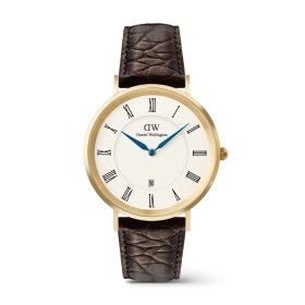 Orologio Daniel Wellington Classic Roman Numerals Date Dark Brown Croc Gold