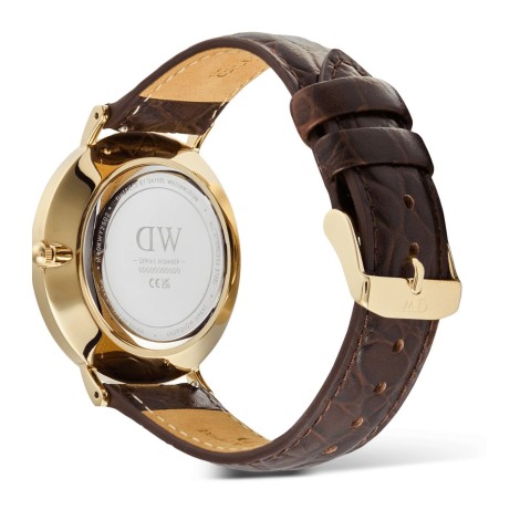 Orologio Daniel Wellington Classic Roman Numerals Date Dark Brown Croc Gold