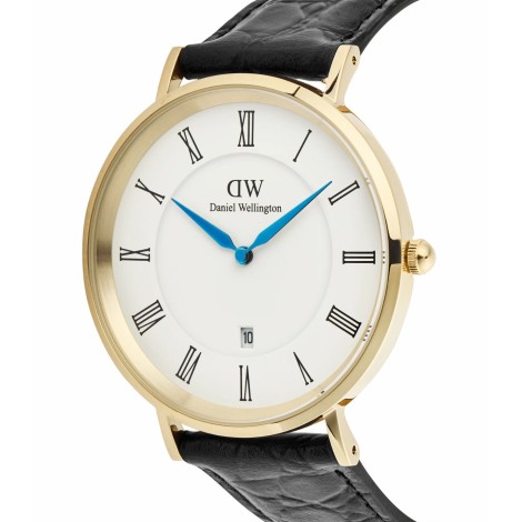 Orologio Daniel Wellington Classic Roman Numerals Date Black Croc Gold