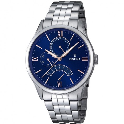 Orologio Uomo Festina Timeless Acciaio/Blue F16822/3