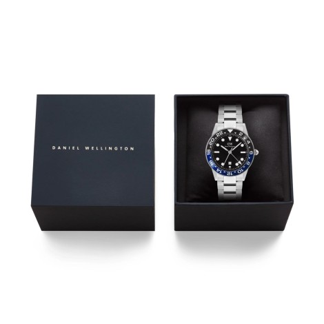 Orologio Daniel Wellington Iconic GMT Link Blue Ceramic Bezel Silver