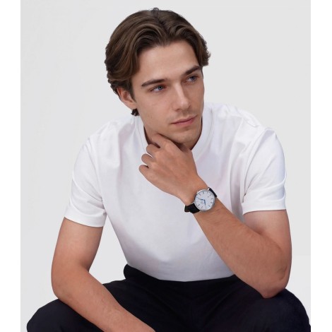 Orologio Daniel Wellington Classic Roman Numerals Date Black Croc Silver