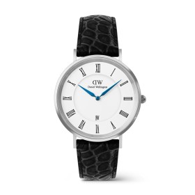 Orologio Daniel Wellington Classic Roman Numerals Date Black Croc Silver